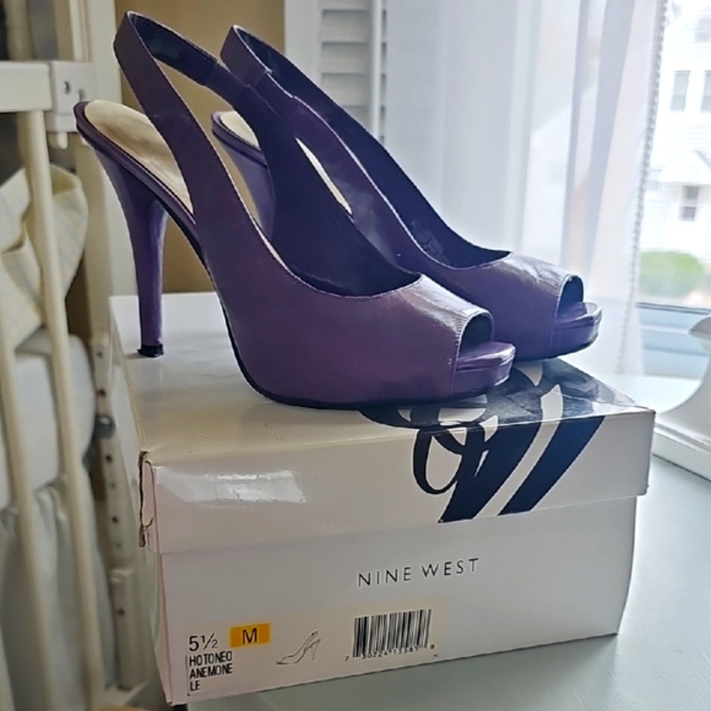 Nine West Women's Purple Slingback Heels
